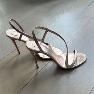 Christian Louboutin Metallic Rose Gold Strappy Sandals